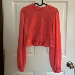 Neon pink HYFVE cropped blouse